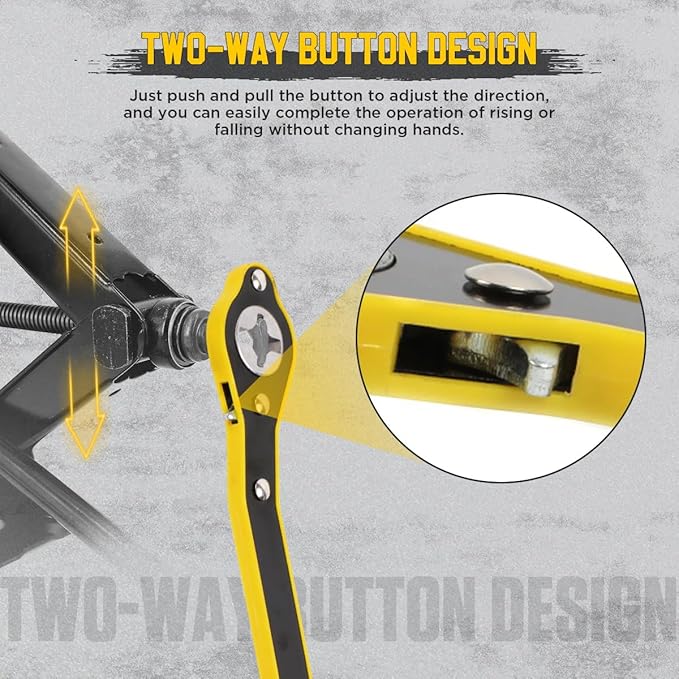 Car Universal Jack Ratchet Wrench Tool, 360° Swivel