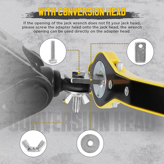 Car Universal Jack Ratchet Wrench Tool, 360° Swivel