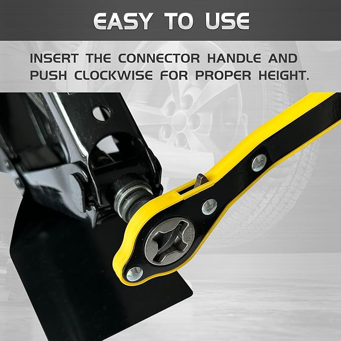 Car Universal Jack Ratchet Wrench Tool, 360° Swivel
