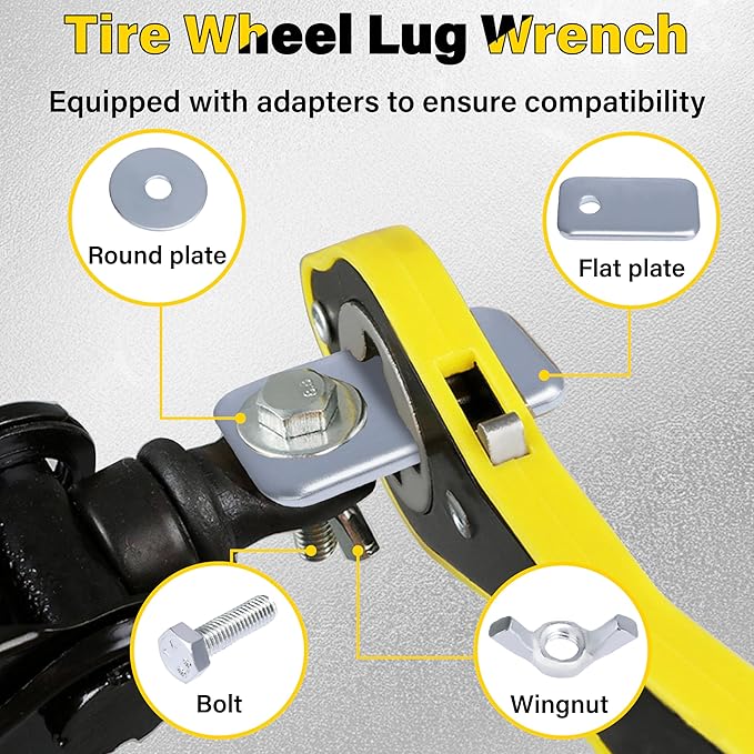 Car Universal Jack Ratchet Wrench Tool, 360° Swivel