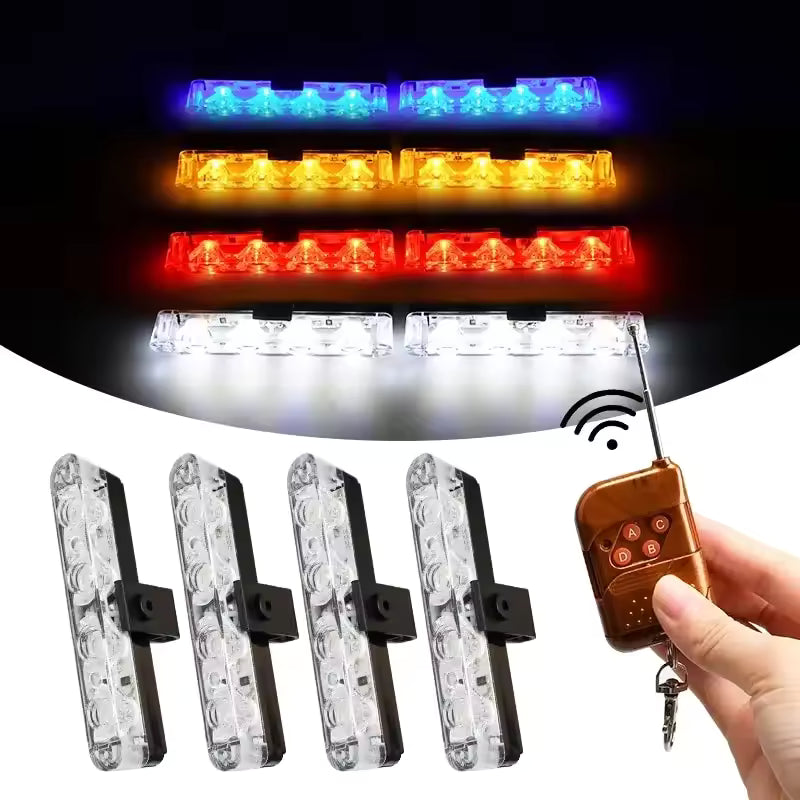 Pack of 4 LED Car Grill Flashers